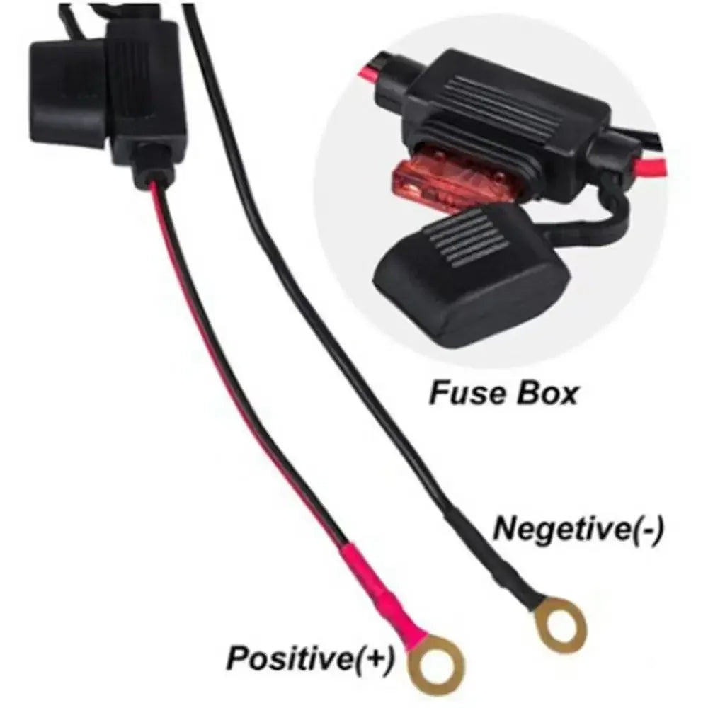 DIY SAE to USB Cable Adapter Waterproof USB Charger Quick 2.1A Port with Inline Fuse for Motorcycle Cellphone Tablet GPS