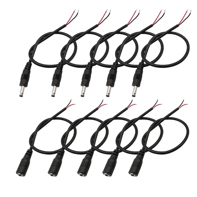 DC 3.5mm X 1.35mm Male Plug Female Jack DC Power Charging Cable Connector DC Power Wire Pigtail for CCTV Camera LED Strip Light