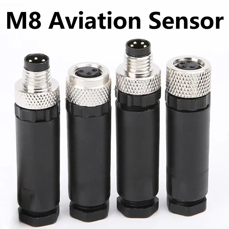 5/20PCS M8 3/4/5/6/8 Pin Sensor Connector Screw Male Female Threaded Plug Coupling Straight Aviation Eletrical Adapter