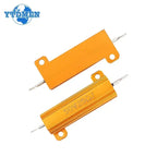 2PCS 10W 25W 50W 100W Load Resistor Aluminum Power Metal Shell Case Wirewound Resistor 0.1~10K Ohm 4ohm 6ohm 8ohm Resistance