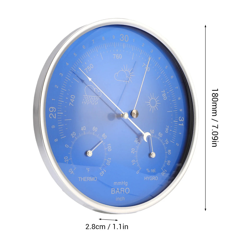 Thermometer Barometer Hygrometer Easy To Read Wall Hanging Thermometer Barometer Hygrometer Aluminum Alloy for Indoor Outdoor