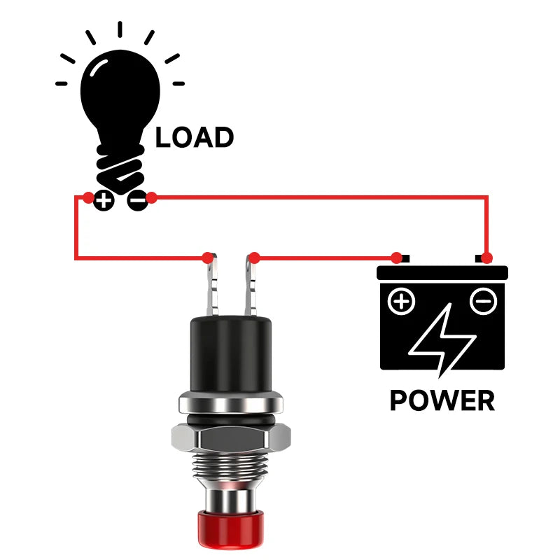 5mm 7mm 10mm Mini Push Button Switch Latching Self Reset Red High Head Small Buttons Switches 2 pins 1NO 1NC 3A/125V 1A/250V