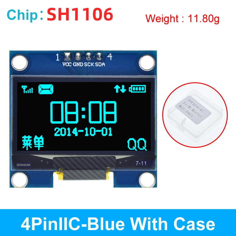 1.3-inch LCD Screen Suitable For DIY Desktop Robot Screen Blue and White I2C IIC Communication 12864 OLED Display Module 4-pin