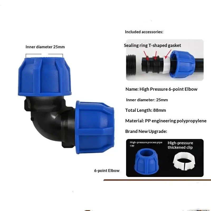 1Pcs 1/2'' 3/4'' Coarse Thread Connection OD 20/25mm PE PVC Pipe Fittings Elbow Straight Tee Irrigation IBC Tank Adapter