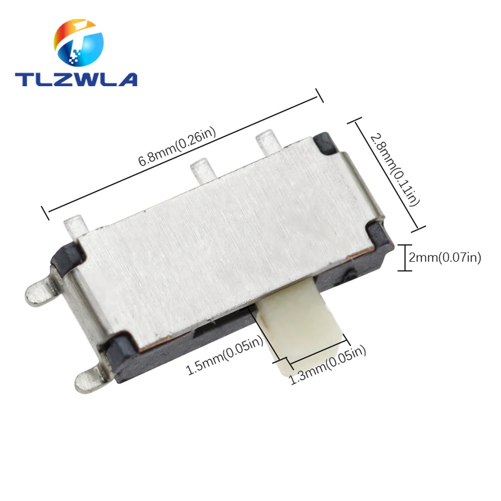 50PCS Mini 7-Pin On/Off 1P2T SPDT MSK-12C02 SMD Toggle Slide Switch For MP3 MP4