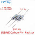 10pcs 3W Carbon Film 0.1 0.12 0.15 0.18 0.22 0.25 0.27 0.33 0.39 Ohm R Metal Oxide Film Resistor 5% 100K 510K 820K 6.8M 0.1R-10M