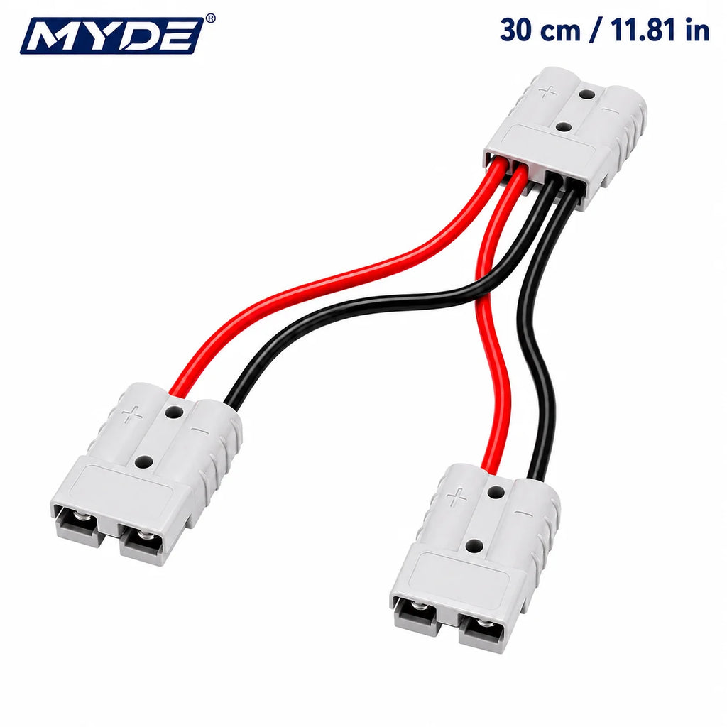 30-50cm 1-to-2 Anderson Connector Y Splitter Cable for RV, ATV, UTV, Tractors and Agricultural Machinery