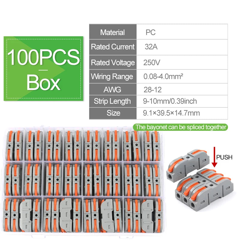 DIY GO Quick Splicing Multiplex Butt Wire Connector Compact Electrical Cable Terminal Block Home Wiring Connectors Junction Box