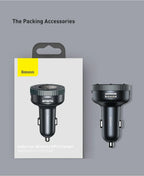 Bluetooth 5.3 FM Transmitter Car Cigarette Lighter Dual USB Fast Charging Handsfree Calling Vehicle Audio Receiver