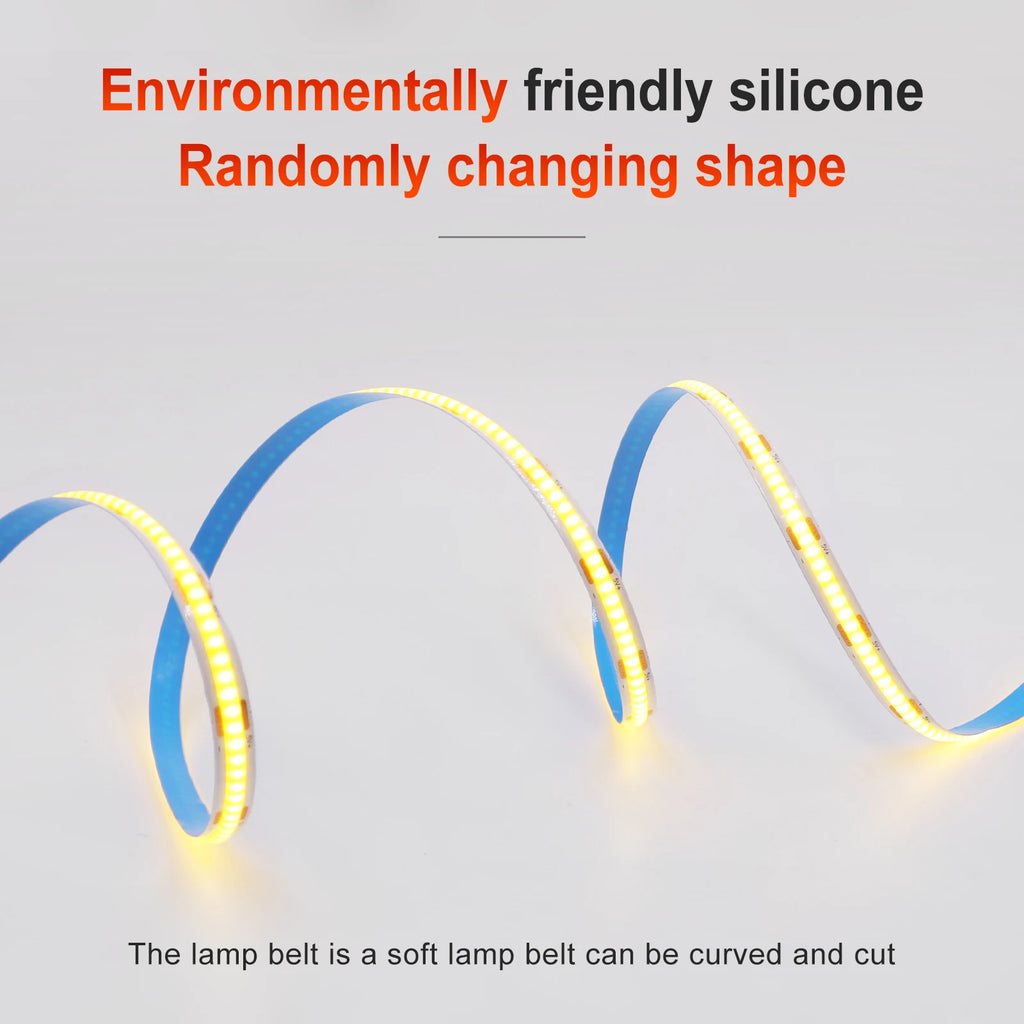 New USB COB Strip Light 5V 320Leds/m Blue/White/Red/Green Flexible Adhesive Tape Night Lighting TV Backlights Home Decor 3M 5M