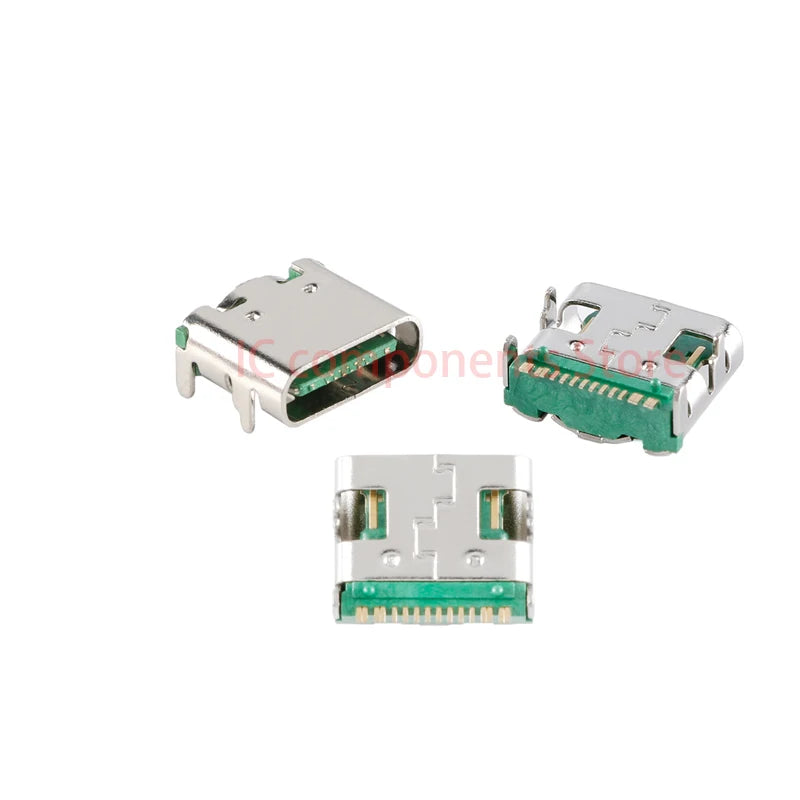 10Pcs USB Connector Type C Female Charging Port Jack 2/6/16 Pin Type-C Socket PCB Soldering SMD SMT DIY Repair Type C Adapter