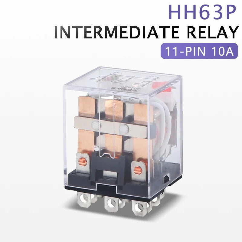 2PCS Miniature Coil General Electromagnetic Intermediate Relay Switch HH52P 53P 54P 62P 63P LED 12/24VDC 110/220VAC