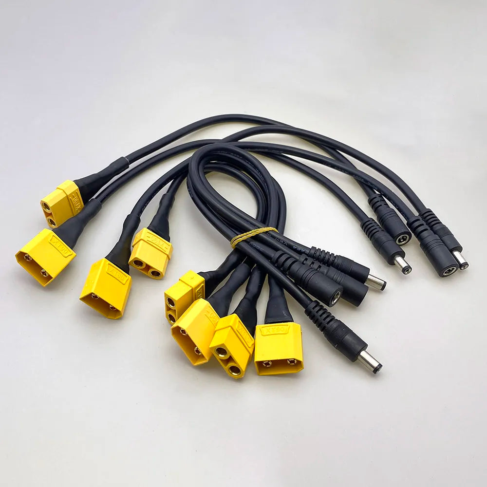 1Pcs XT90 Male/Female Connector To DC 5.5*2.1 5.5*2.5 14AWG 15A Power Cable Adaptor For Car Battery Charging Adapter Cables 30CM