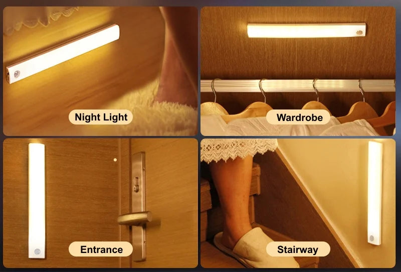 Wall Lamp Rechargeable Magnetic Lights Smart Motion Sensor LED Night Light For Bathroom Indoor Lamp Cabinet Floodlight