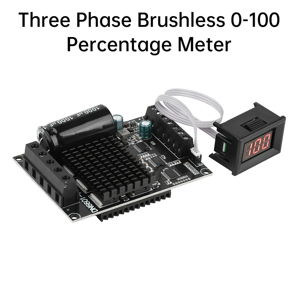 DC 6-72V BLDC Three Phase DC Brushless Motor Controller PWM High Power 1600W 20A Hall Motor Control Driver Board Motor Regulator