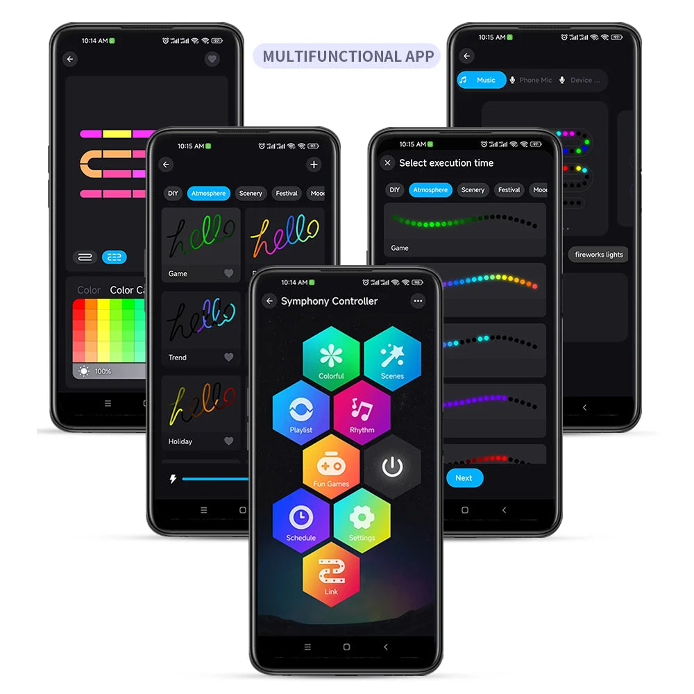 WS2812B LED Strip Bluetooth Wifi Music Controller Kit Individually Addressable Smart RGB LED Tape 30/60/74/96/144Leds/m USB DC5V