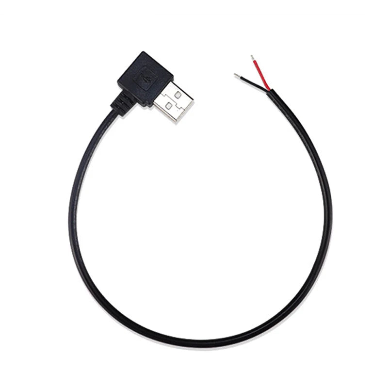 1pcs 2Pin 4Pin Micro USB / Type C Charger Connector USB 2.0 Type A Elbow Head Male Power Supply Extension Cable DIY Data Line