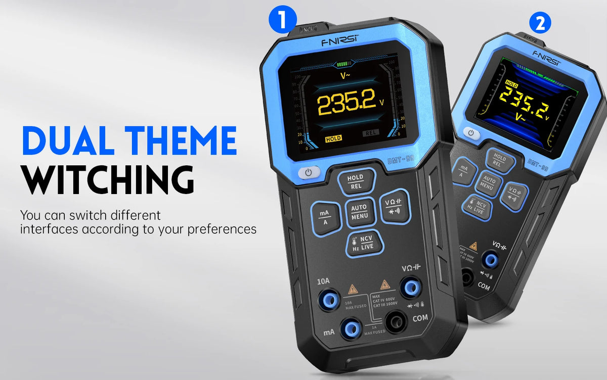 FNIRSI DMT-99 Digital Multimeter 9999 Counts Smart Professional Tester 1000V 10A True RMS Auto Range AC DC Ohm Hz Capacitance