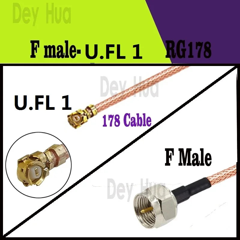 10/100Pcs F Female To UFL 1  MHF4 antenna cable rf 1.13 0.81 RG178 cable F female male cable to U.FL 1 tail fiber cable assembly
