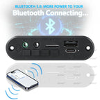 2PCS 2x3W Bluetooth 5.0 Amplifier Board with Case, USB Powered MP3 Player FM Radio Module, for DIY Portable Speaker, DC 3.7-5V