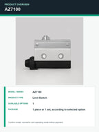TEZUO AZ7100 IP44 Limit Switch Micro Travel Switch for Industrial Automation