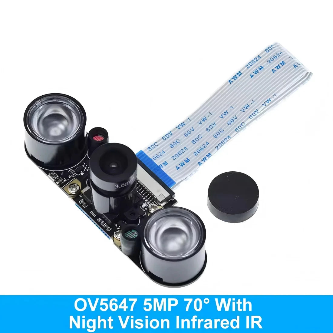 OV5647 Camera 5MP 70 Degree Night Vision 1080P With IR-CUT for Raspberry Pi 4B 3B+ 3B