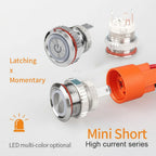 LANBOO 16mm High Current 16A High-Power Metal Push Button Switch 12V110V 24V 220V LED Light Latching