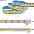 5m Double Row 2835 Flexible LED Strip 240leds/m 480leds/m Cool Warm White 4000K IP20 Non-Waterproof 1200/2400 SMDs 12V 24V DC