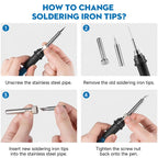 Adjustable Temperature 220V 60W Soldering Iron Set DIY Circuit Welding Repair Tool Household Set Internal Heating Temperature