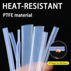 1/5m PTFE Heat Shrink Tube Transparent Diameter 0.5/1/2/2.5/4/5/6/8/10/12mm High Temperature 260℃ 1.7:1 Shrinkage Tubing