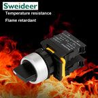Selector Switch 22mm 2NO/1NO1NC 2/3 Position Self Locking Momentary Button Start Stop Waterproof Push Button Rotary Switch 10A