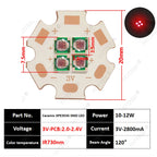 10W High Power LED Chip IR Infrared 660nm 680/730/760/810/850nm 12W 3535 Bead 2V 4V 8V 700/1400/2800mA For Night Vision Security