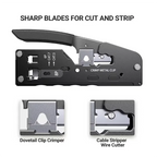 AOKIN Electrician Crimper CAT7 Crimping Tool for Pass Through RJ11 RJ45 Connector CAT6 CAT5E Modular Plugs Wire Stripper Cutter