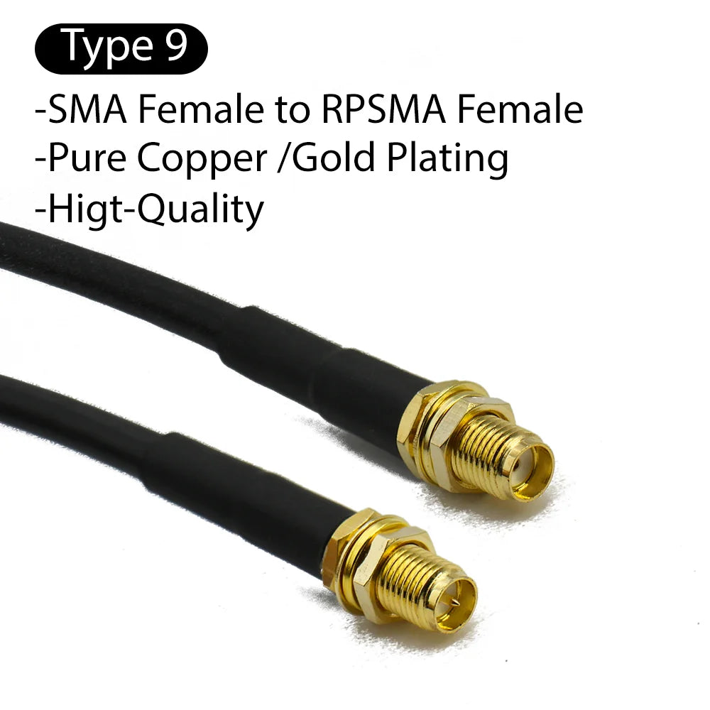 RG58 SMA Male to SMA Female 50ohm Coaxial Cable Low Loss RF Coax Assembly WiFi Antenna Extension Cable Connector Adapter Pigtail