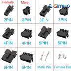 10PCS SM 2.54mm 2-12Pin Male Female Housing 50PC Terminal SM-2P SM-2R Plug Air Docking Plug/Receptacle Housing Bar Connector