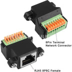 Rj45 to Screw Terminal Block 8P Connector Ethernet Rj45 Male Female to 8 Pin Screw Terminal Network Adapter Cable For CCTV DVR