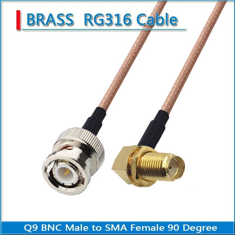 Q9 BNC Female O-ring Waterproof Bulkhead Washer Nut to SMA Male Pigtail Jumper RG316 extend Cable low loss RF Connector