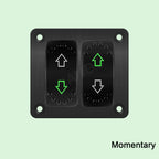 UP DOWN ARROWS Momentary Rocker Switch 7P (ON)-OFF-(ON) DPDT Retractive Switch + Wires for Car Boat Marine Vehicle Yacht Ship