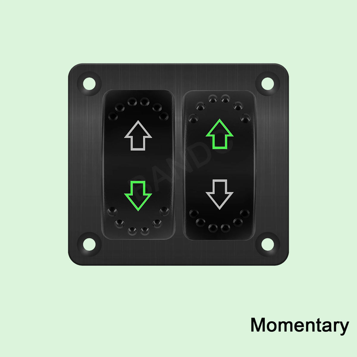 UP DOWN ARROWS Momentary Rocker Switch 7P (ON)-OFF-(ON) DPDT Retractive Switch + Wires for Car Boat Marine Vehicle Yacht Ship