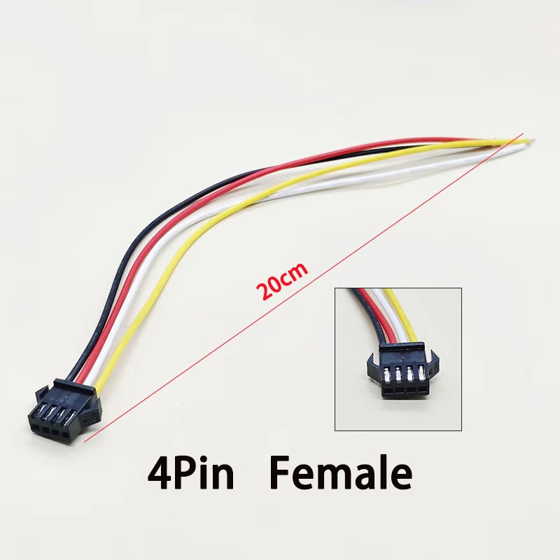 5/10PCS SM Terminal Wire JST Docking Plug 20CM Length 2/3/4/5/6Pin 2.54MM Tin Plated Male Female Connector