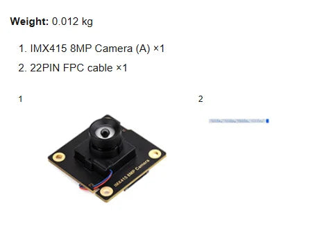 Waveshare IMX415 8MP Camera Module (A), With High SNR, Good Low Light Performance, Supports Raspberry Pi/Luckfox Series Boards