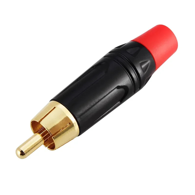 2/4/8/16PCS RCA Audio and Video Plug Connector RCA Male Lotus Jack Black Plating Electrophoresis with Gold Plated Head