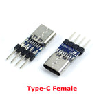 USB 3.1 Female Socket with PCB Board Connector Type C Female Male Head Connector Adapter Breakout Test Board 180 Degree Vertical