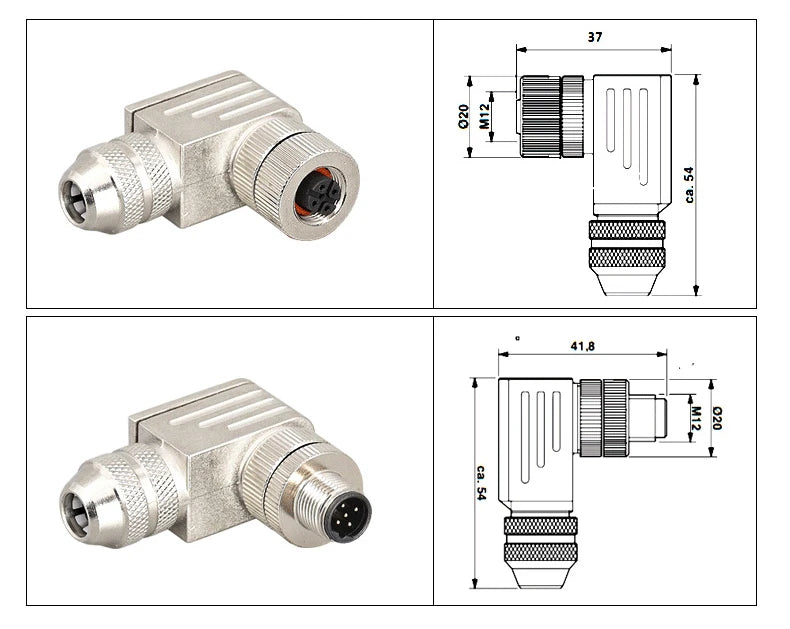 5/10/20 Pcs M12 4/5/6/8/12/17 Pin Shielded Sensor Connector Male Female Metal Assembly Aviation Plug