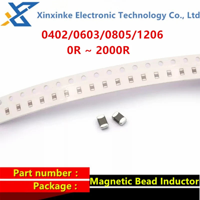 100PCS 0402 0603 0805 1206 SMD Ferrite Bead Magnetic Bead Inductor 0R/30R/60R/100R/600R/1K 1000/1500/2000 Ohm