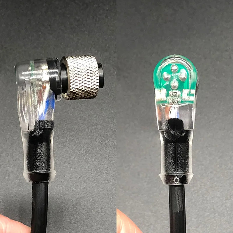 2m Line M12 4 5 Pins PVC LED IP67 Sensor Cable Connector Type A Socket Plug  Waterproof Male&Female Straight Angle Flange