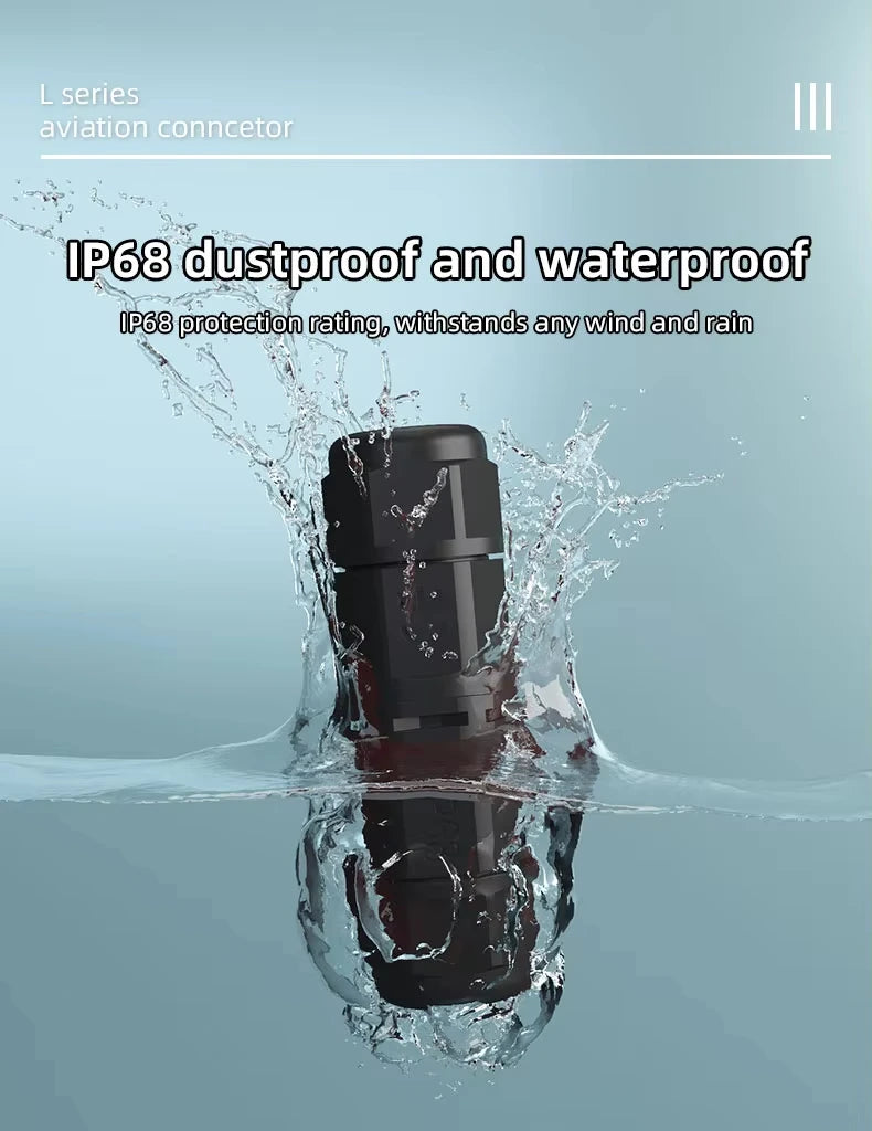 IP68 Waterproof Connector L20 20A LED Light Outdoor Cable Wire Quick Terminal Connector 2Pin 3Pin 4Pin 5Pin 6Pin Screw Wiring Ju