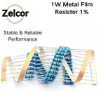20PCS Metal Film Resistor 1W 2W  Metal Film Resistor Pack 1W 2W  1K 10K 100K Metal Film Resistor Kit 10Ohm~1MOhm