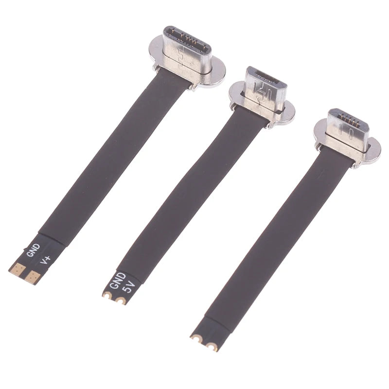 Type-C Micro USB Connector FPC 2Pin 3Pin Soft Flat Cable Male Charging Cable Fast Charge Wire Extention For Phone