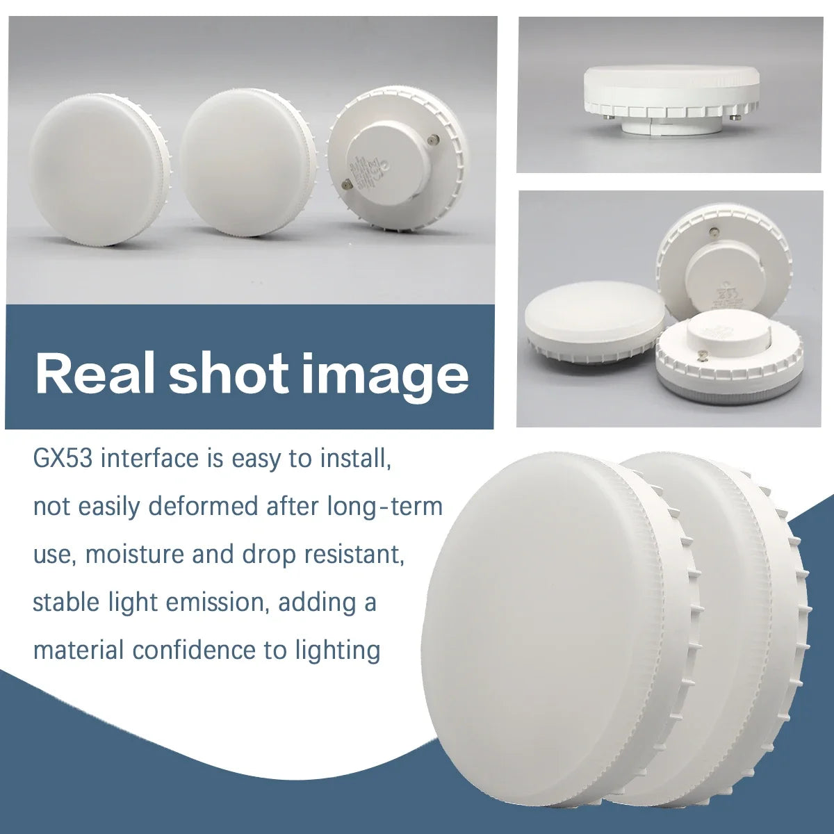1-10pcs Hight Lumen GX53 LED Bulb 5W-15W 220V Disc Frosted Puck Warm Light 3000K,Reflector, 60W Equivalent,  Retrofit The GX53